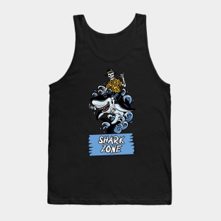 Skeleton riding a-shark Tank Top